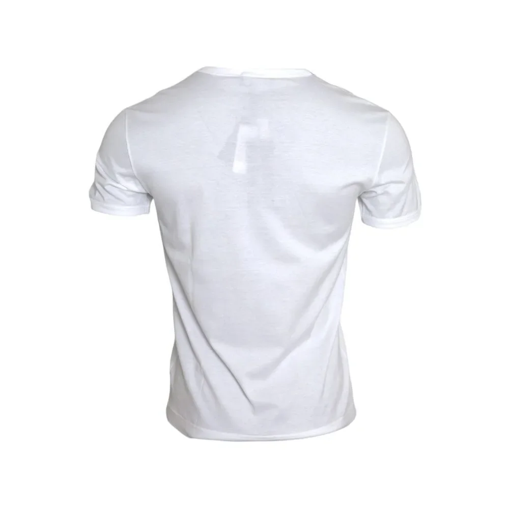 Dolce & Gabbana White Logo Embroidery Short Sleeve T-shirt - Picture 2 of 4